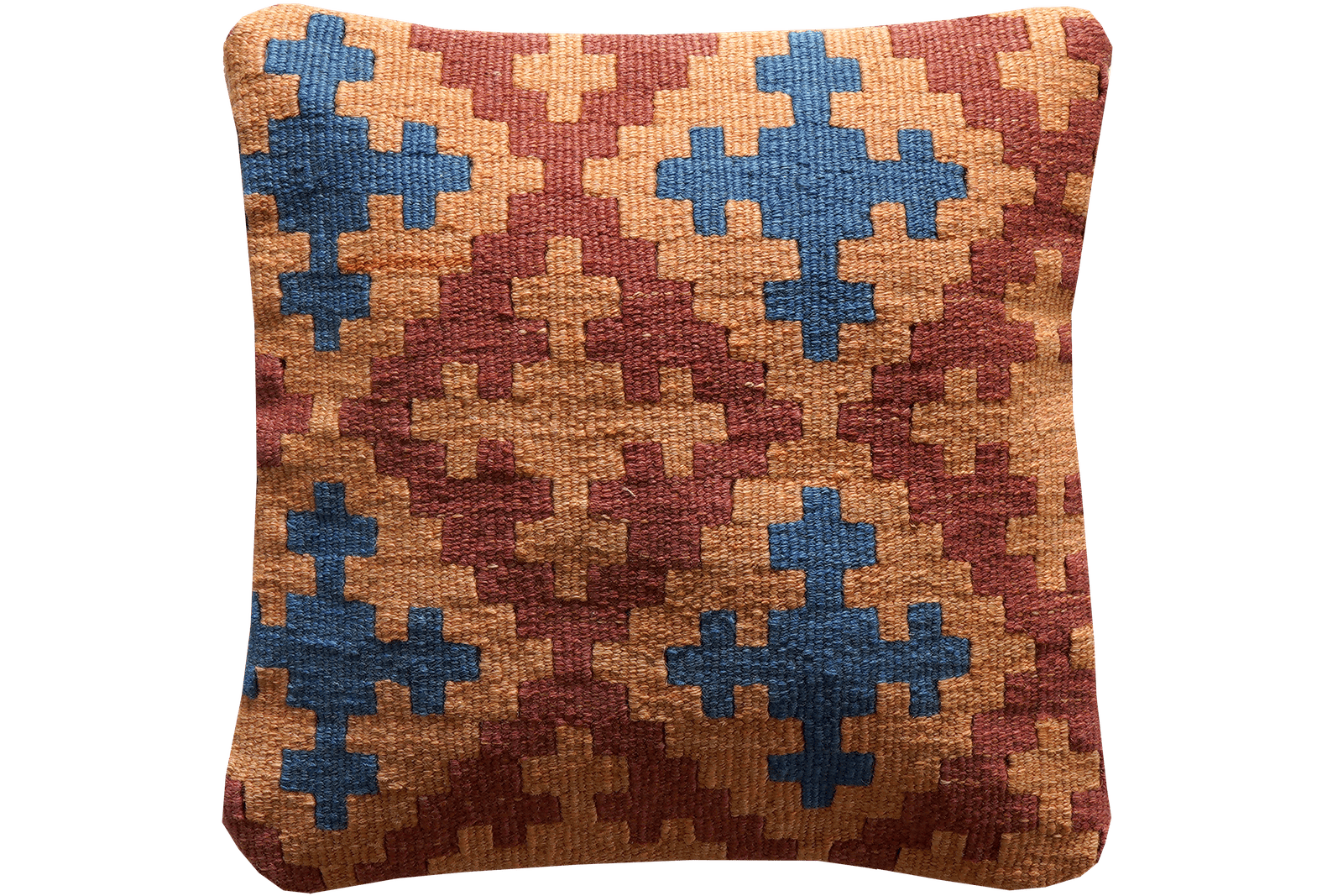 Kelim Kissen — Handmade, 40x40 cm, Multicolor, 100% Virgin Wool | Main view