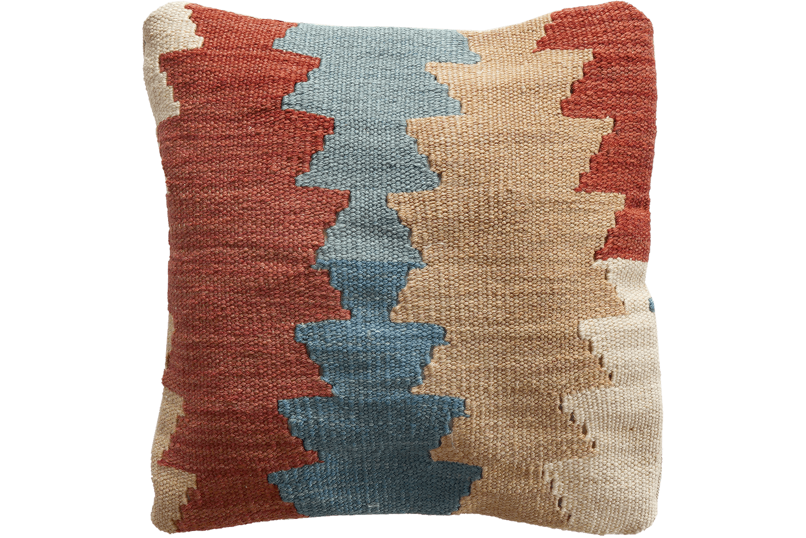 Kelim Kissen — Handmade, 40x40 cm, Multicolor, 100% Virgin Wool | Main view
