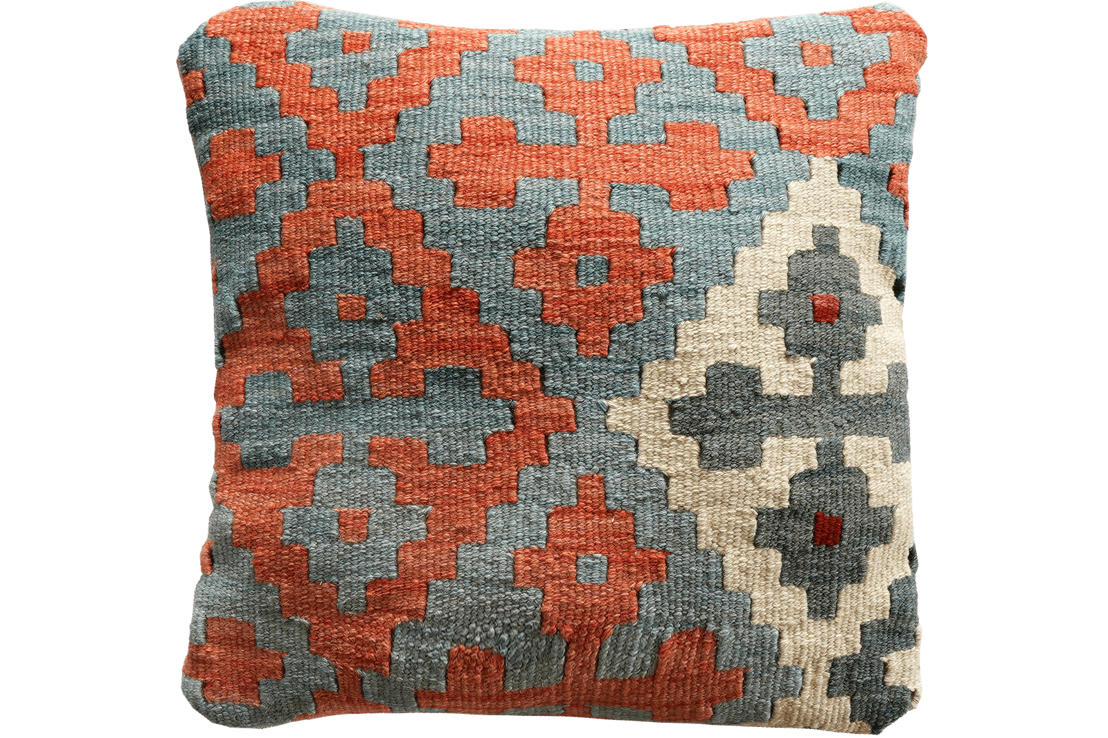Kelim Kissen — Handmade, 40x40 cm, Multicolor, 100% Virgin Wool | Main view
