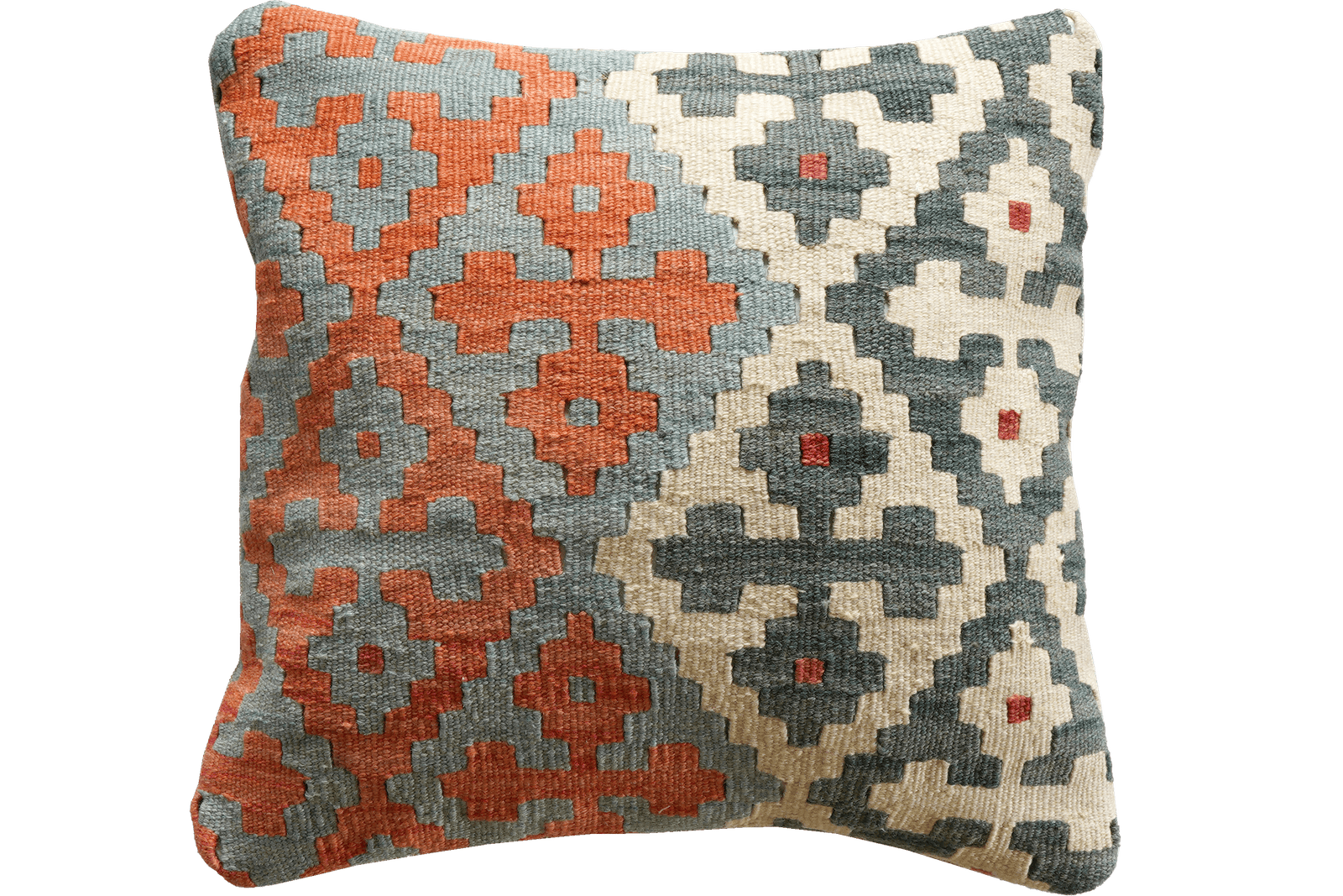 Kelim Kissen — Handmade, 50x50 cm, Multicolor, 100% Virgin Wool | Main view