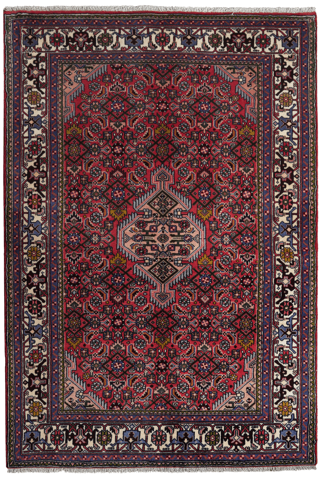 Assadabad — Hand-knotted, 126x187 cm, Red, 100% Virgin Wool | Main view