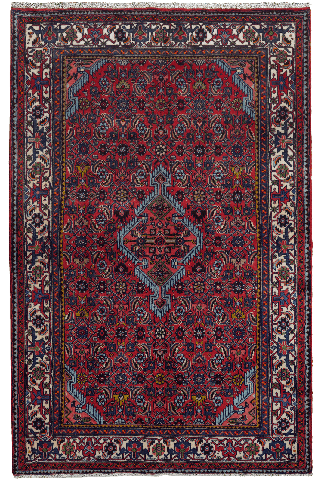Assadabad — Hand-knotted, 133x207 cm, Red, 100% Virgin Wool | Main view