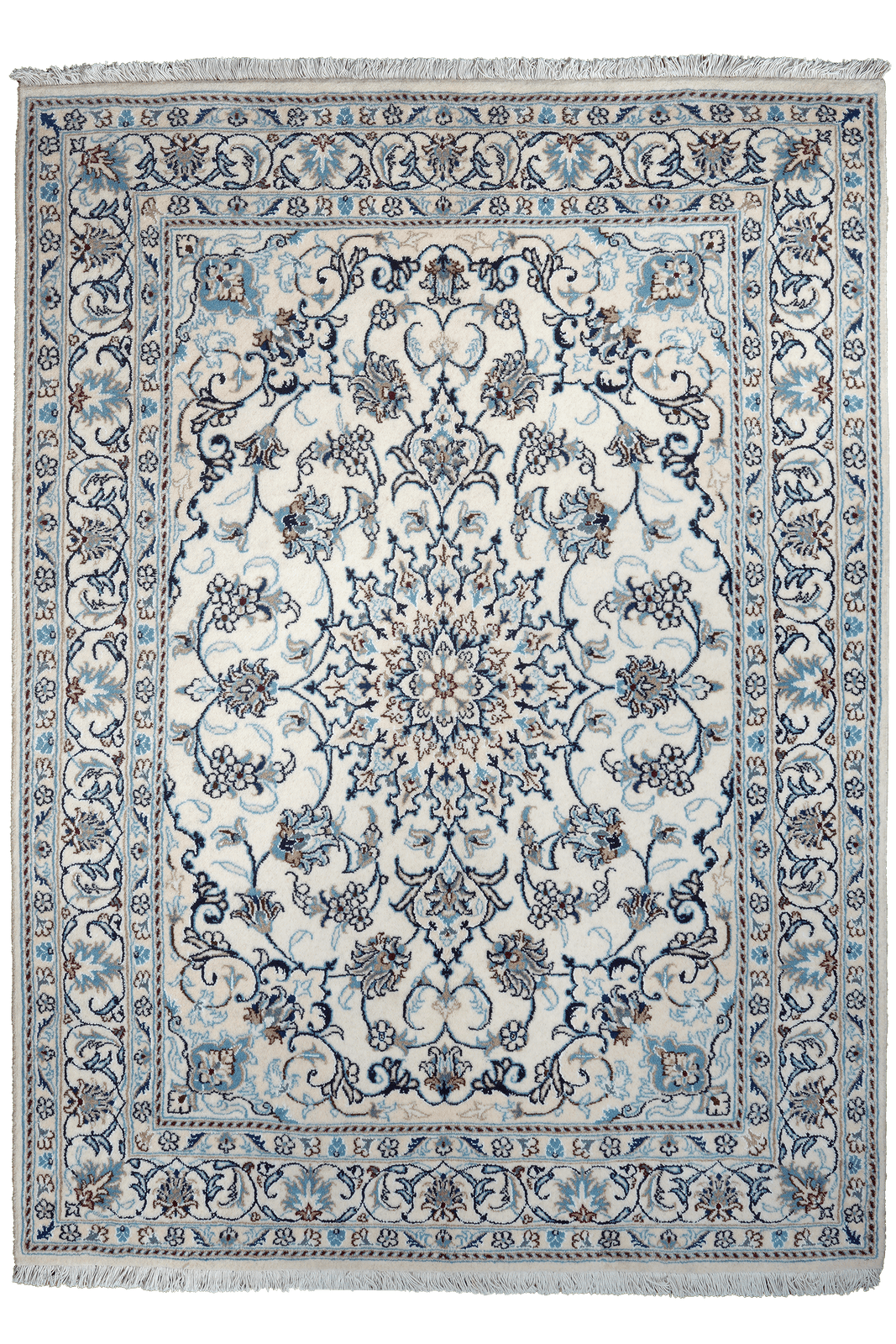 Nain 12La — Hand-knotted, 143x193 cm, Beige, 100% Virgin Wool | Main view