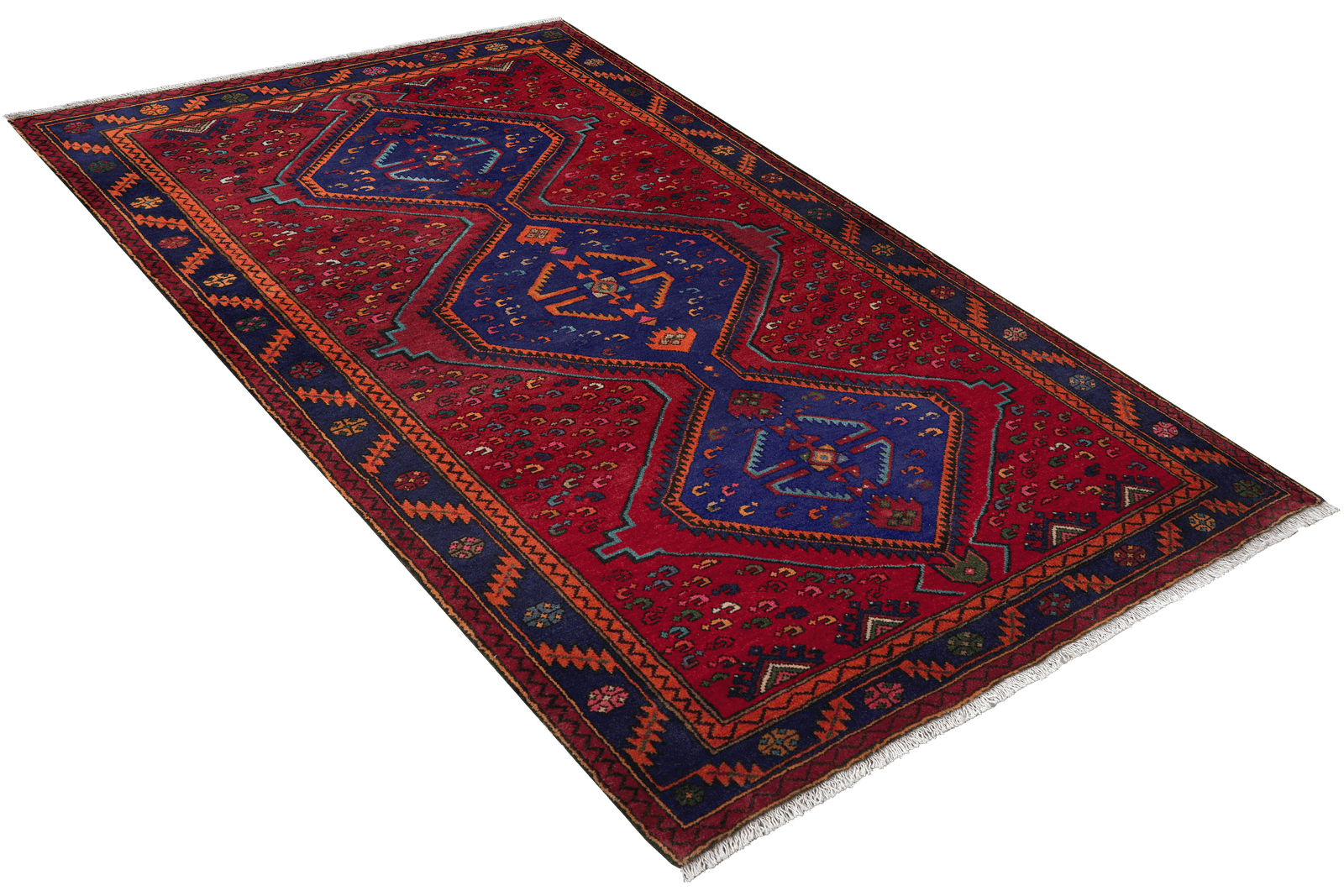 Khamseh — Hand-knotted, 148x241 cm, Red, 100% Virgin Wool | View 4