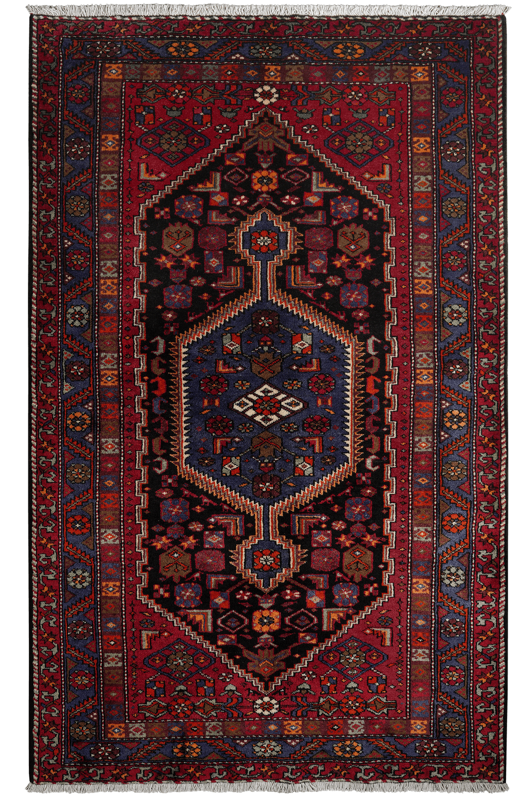 Khamseh — Hand-knotted, 138x226 cm, Blue, 100% Virgin Wool | Main view