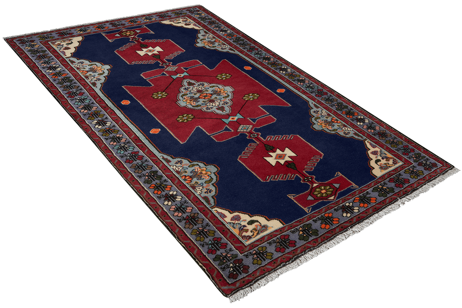 Tarom — Hand-knotted, 123x191 cm, Blue, 100% Virgin Wool | View 4
