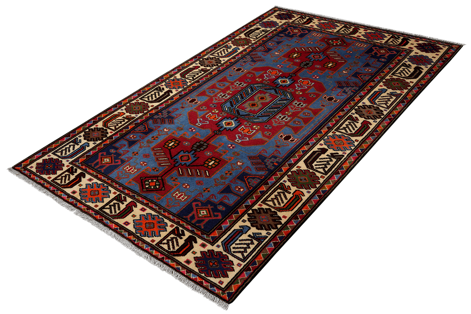 Tarom — Hand-knotted, 132x199 cm, Blue, 100% Virgin Wool | View 5