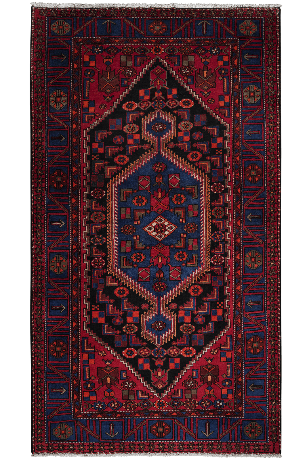 Khamseh — Hand-knotted, 145x263 cm, Blue, 100% Virgin Wool | Main view