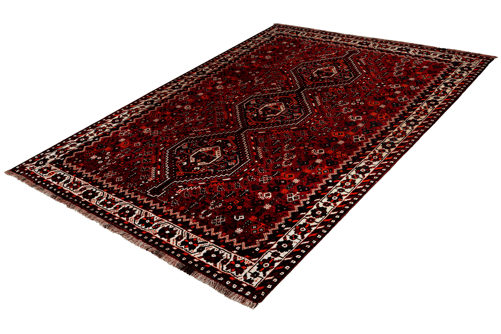 Gashgai — Hand-knotted, 162x210 cm, Red, 100% Virgin Wool | View 5