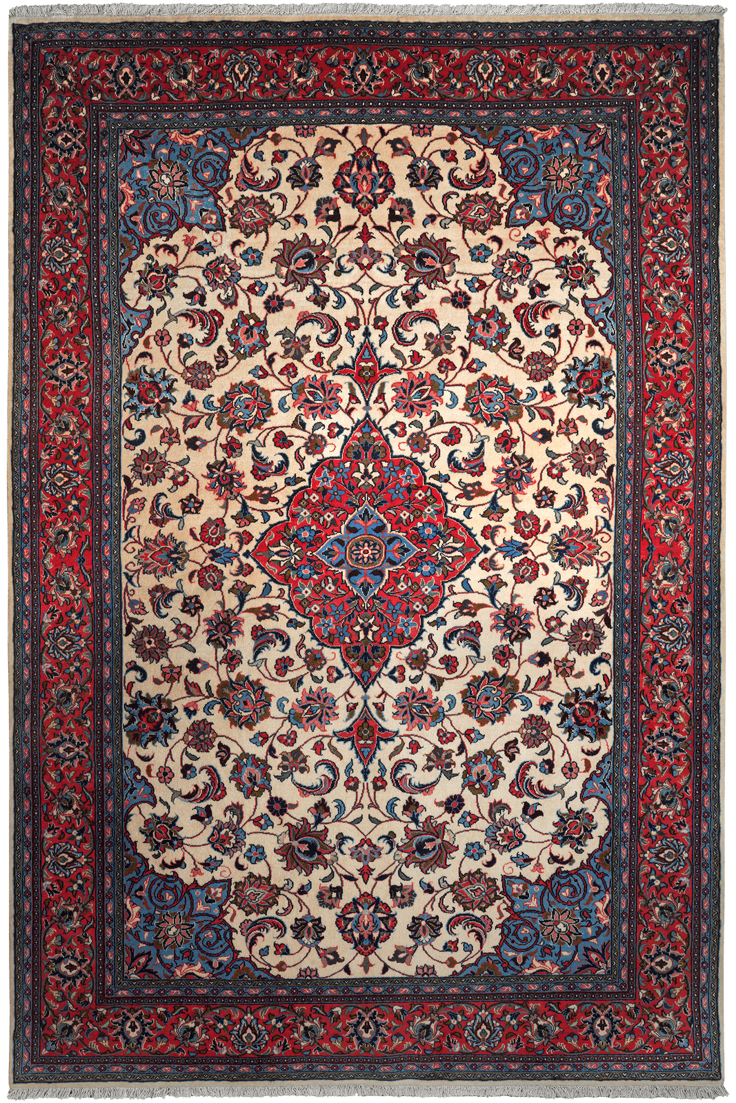 Sarough — Hand-knotted, 203x307 cm, Beige, 100% Virgin Wool | Main view