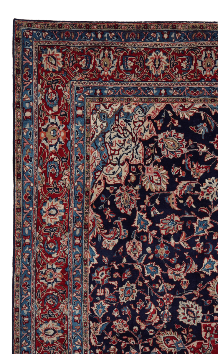 Sarough — Hand-knotted, 272x385 cm, Blue, 100% Virgin Wool | View 3