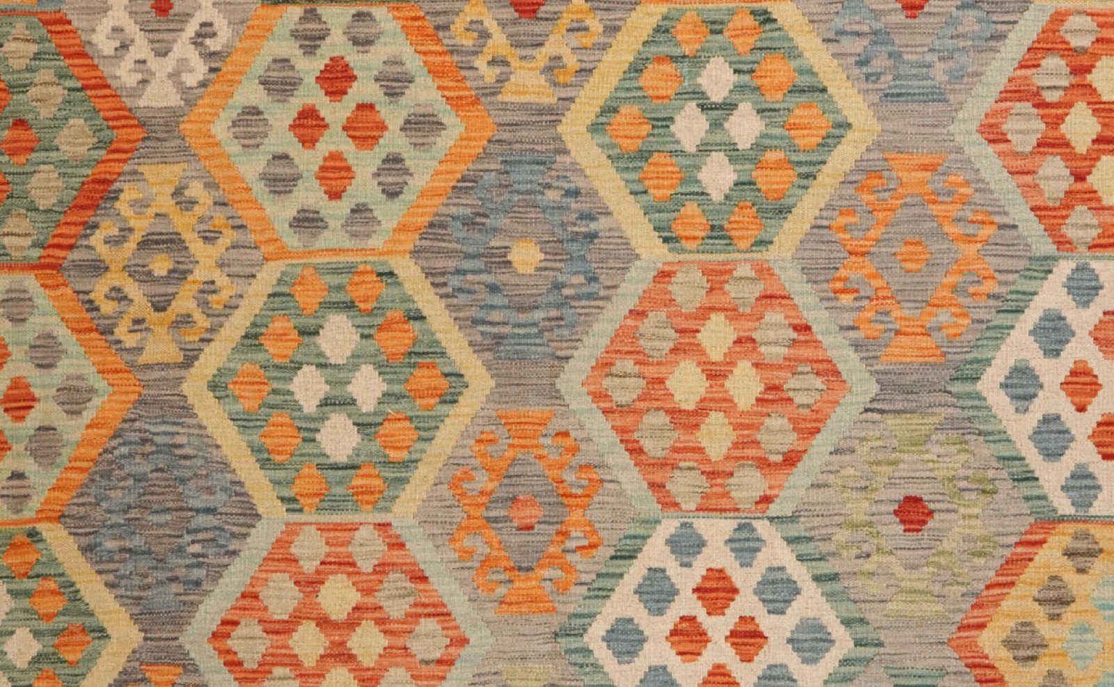 Kelim — Handmade, 208x297 cm, Grey, 100% Virgin Wool | View 4