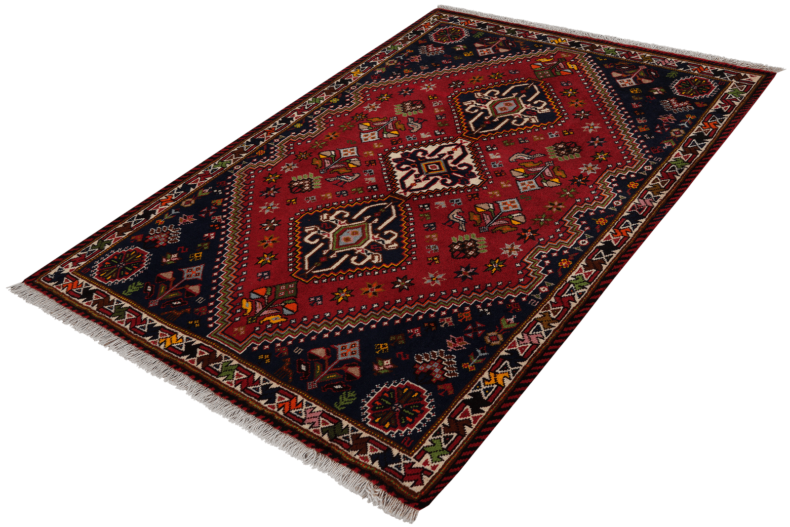 Gashgai — Hand-knotted, 109x150 cm, Red, 100% Virgin Wool | View 5