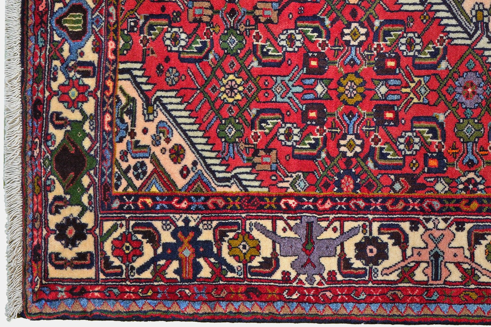 Assadabad — Hand-knotted, 121x198 cm, Red, 100% Virgin Wool | View 3