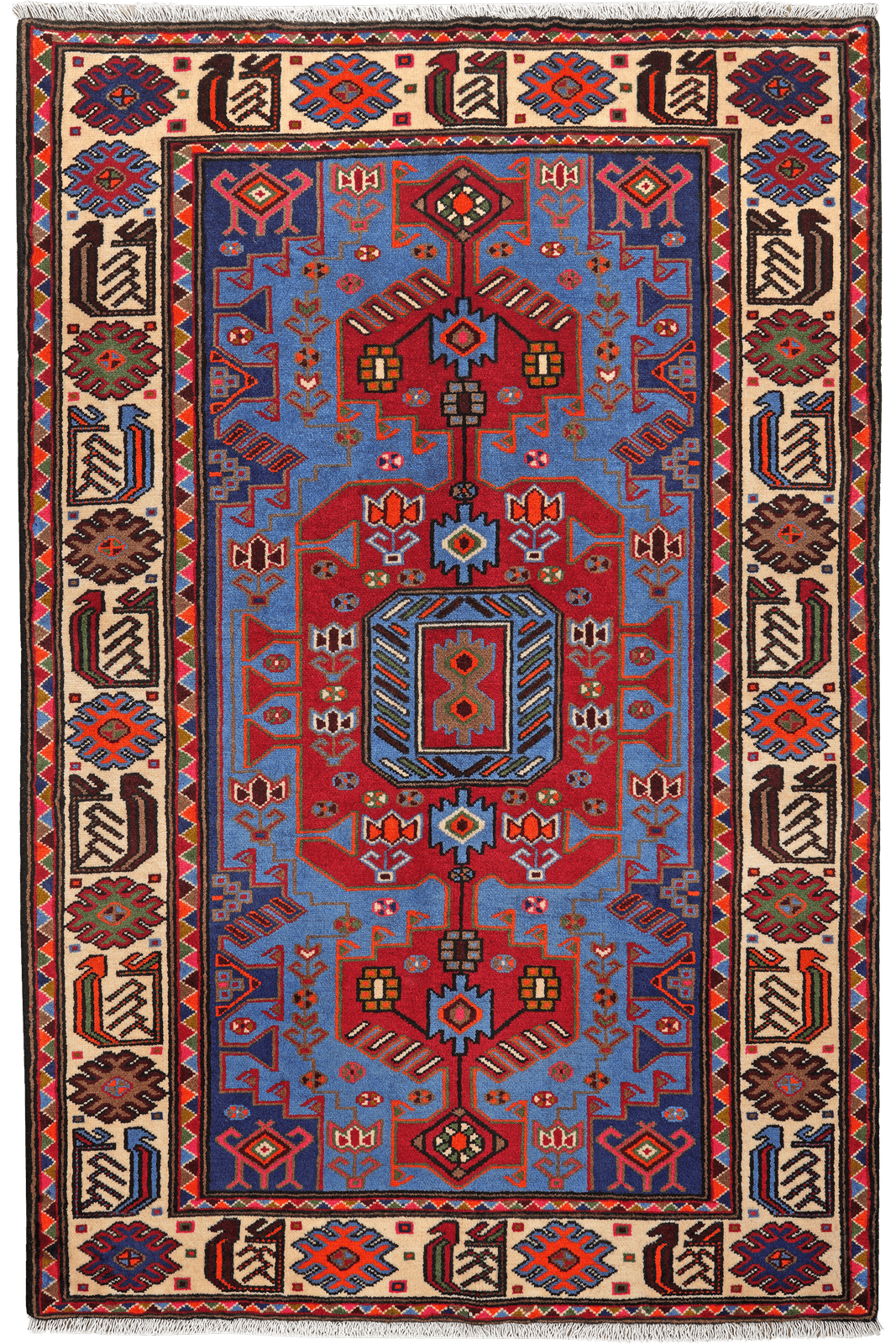 Tarom — Hand-knotted, 130x198 cm, Blue, 100% Virgin Wool | Main view