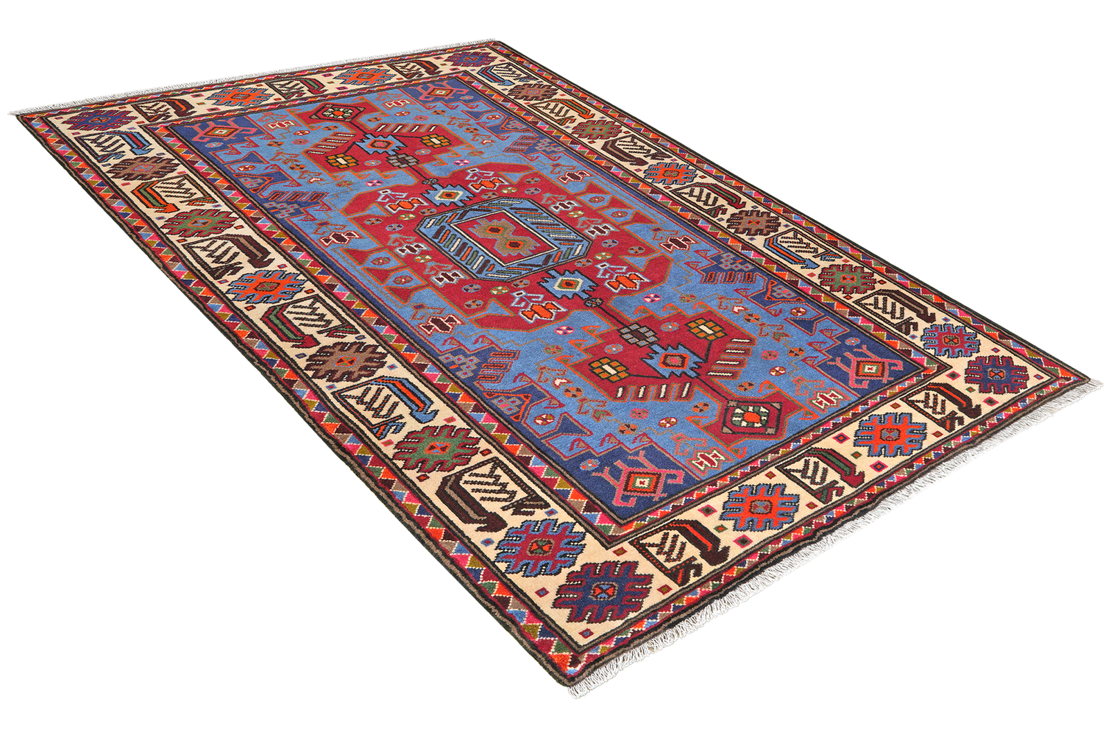 Tarom — Hand-knotted, 130x198 cm, Blue, 100% Virgin Wool | View 4