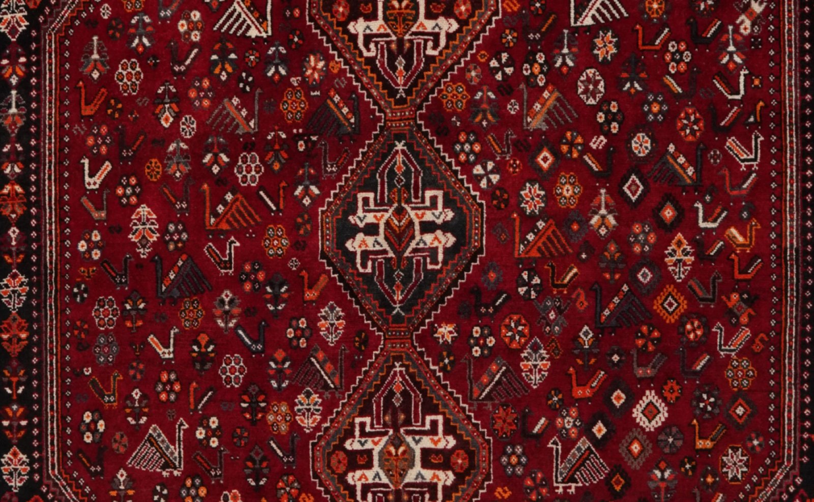 Gashgai — Hand-knotted, 219x320 cm, Red, 100% Virgin Wool | View 4