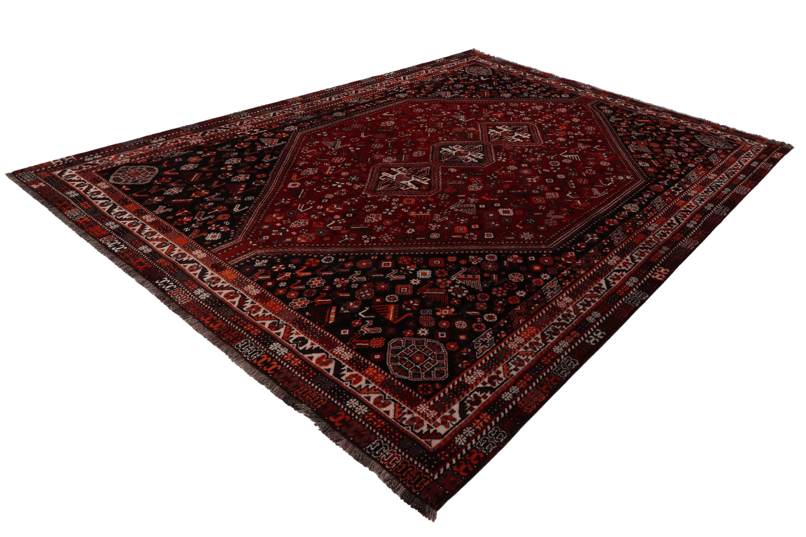 Gashgai — Hand-knotted, 219x320 cm, Red, 100% Virgin Wool | View 6