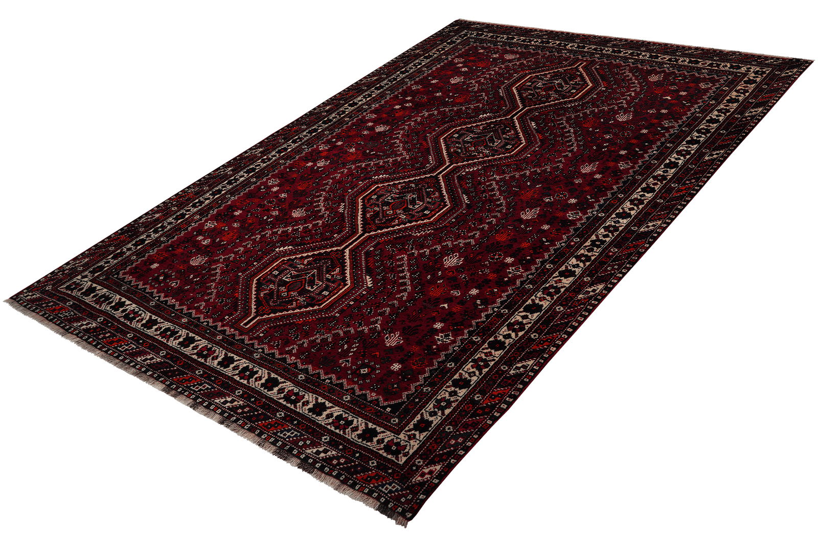 Shiraz — Hand-knotted, 209x308 cm, Red, 100% Virgin Wool | View 5