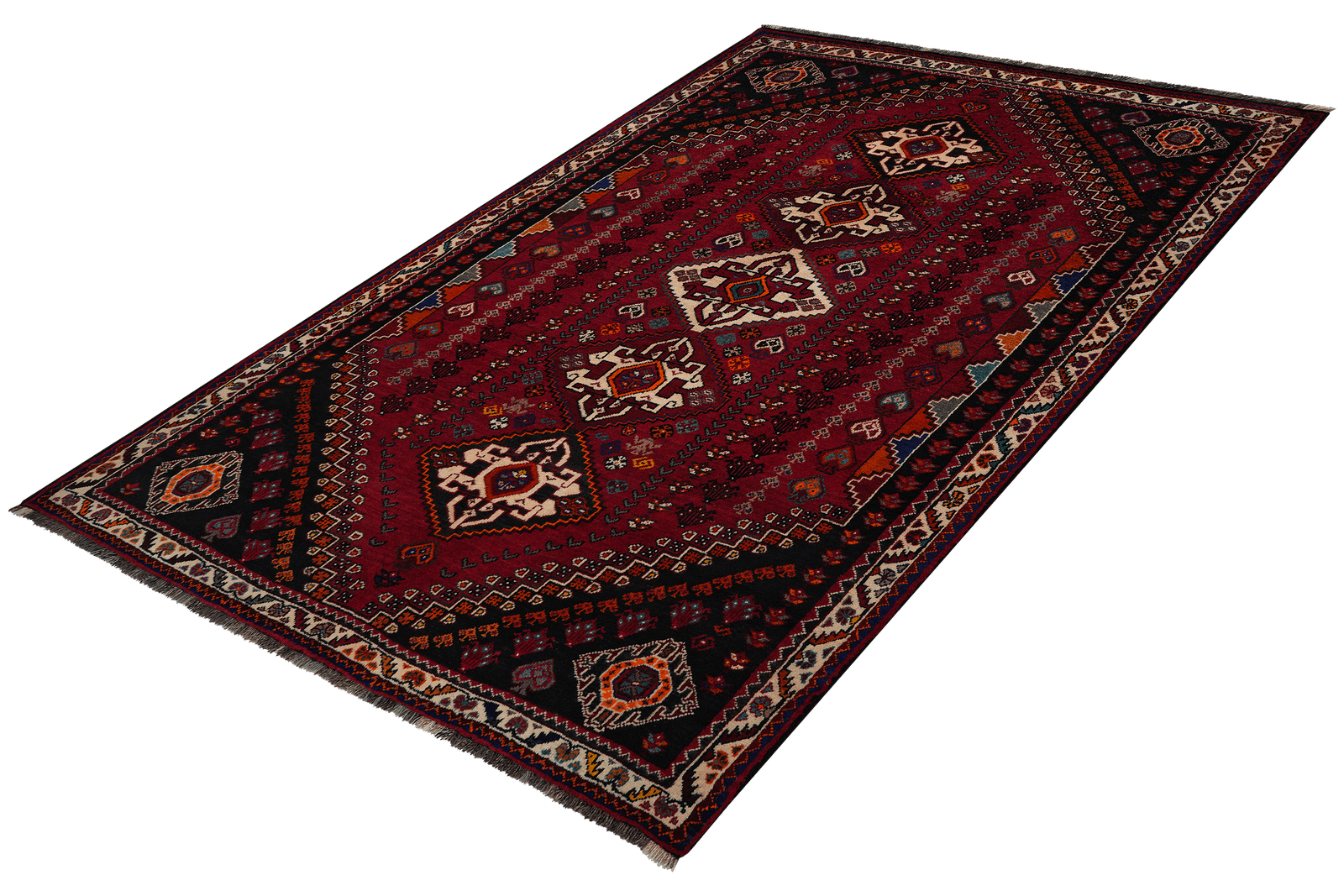 Gashgai — Hand-knotted, 174x270 cm, Red, 100% Virgin Wool | View 5