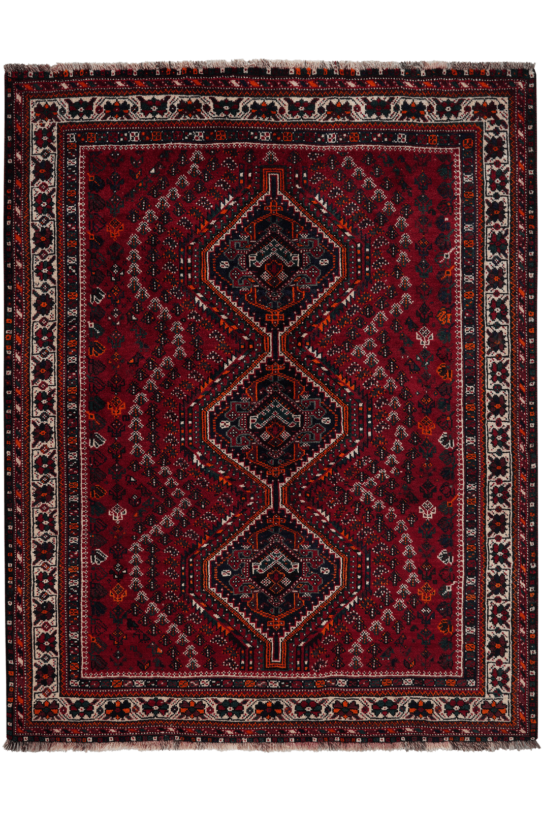Gashgai — Hand-knotted, 164x203 cm, Red, 100% Virgin Wool | Main view