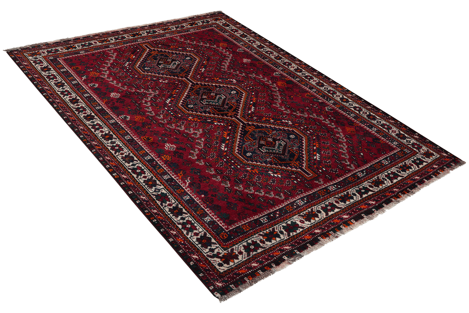 Gashgai — Hand-knotted, 164x203 cm, Red, 100% Virgin Wool | View 4