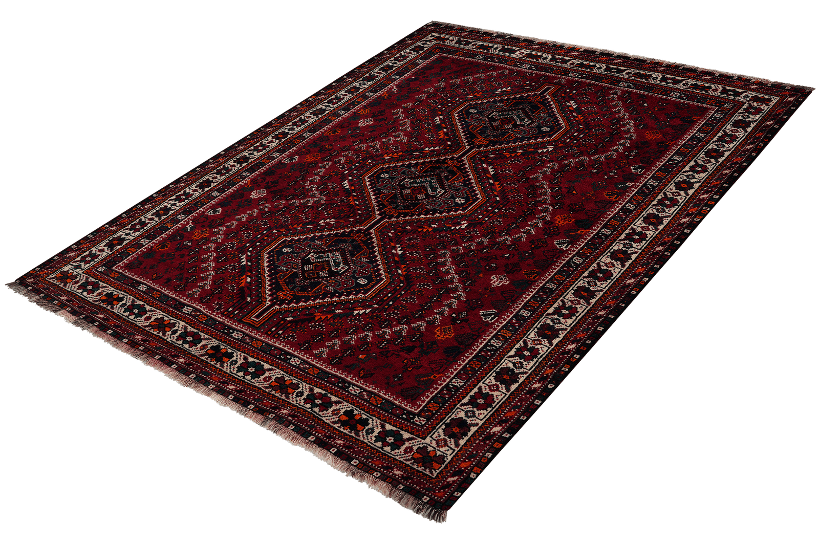 Gashgai — Hand-knotted, 164x203 cm, Red, 100% Virgin Wool | View 5