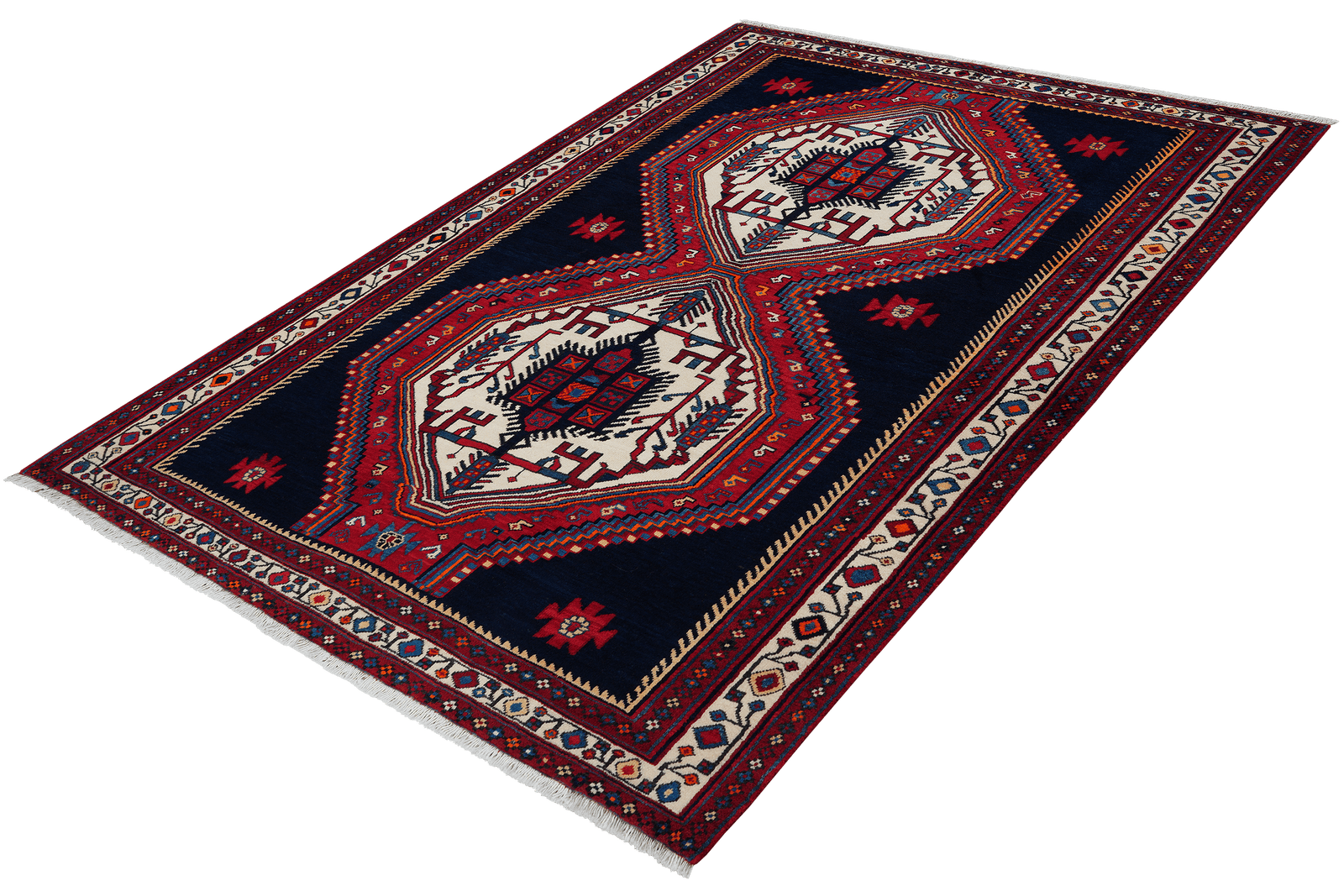 Afshar — Hand-knotted, 162x229 cm, Blue, 100% Virgin Wool | View 5