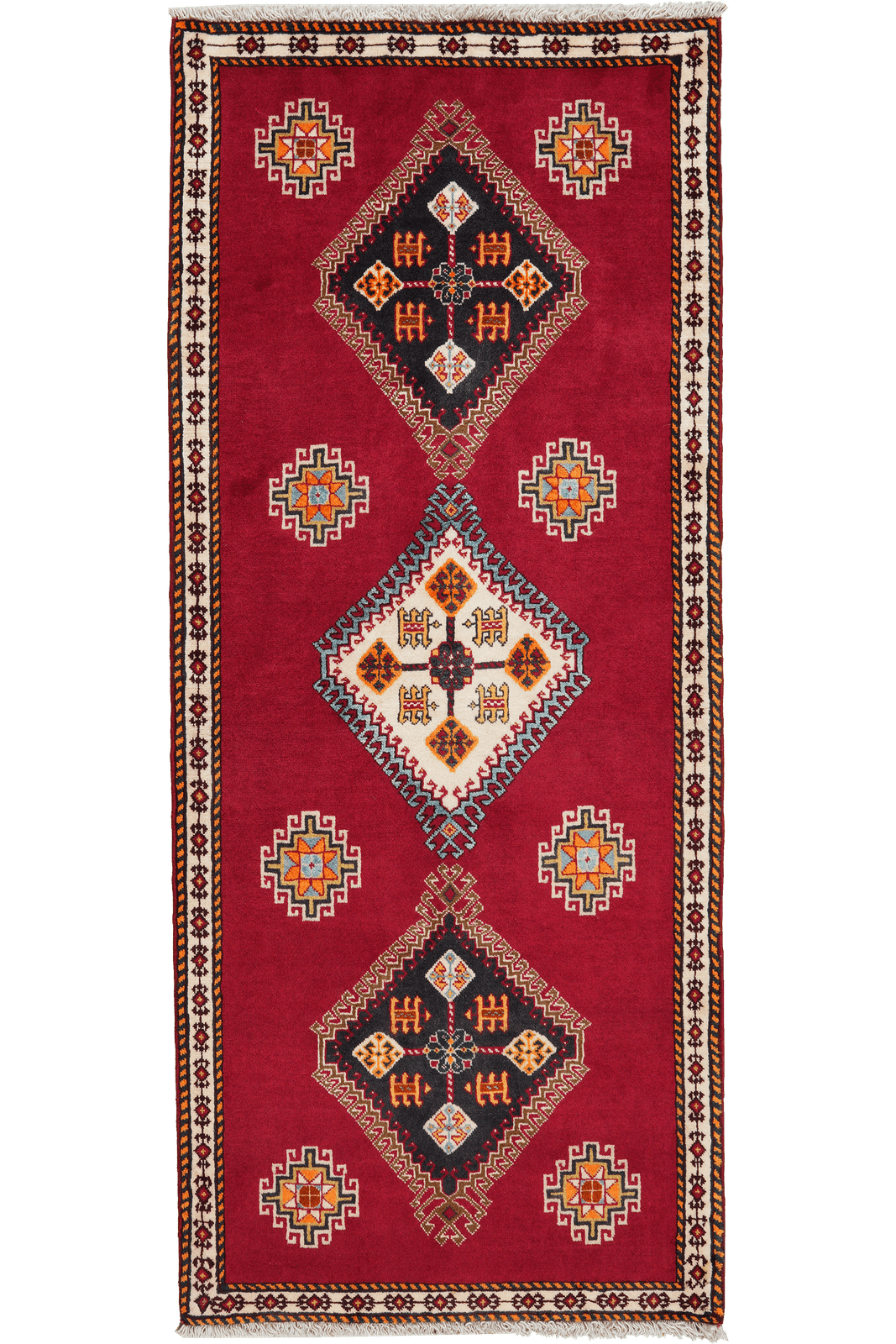 Gashgai — Hand-knotted, 81x192 cm, Red, 100% Virgin Wool | Main view