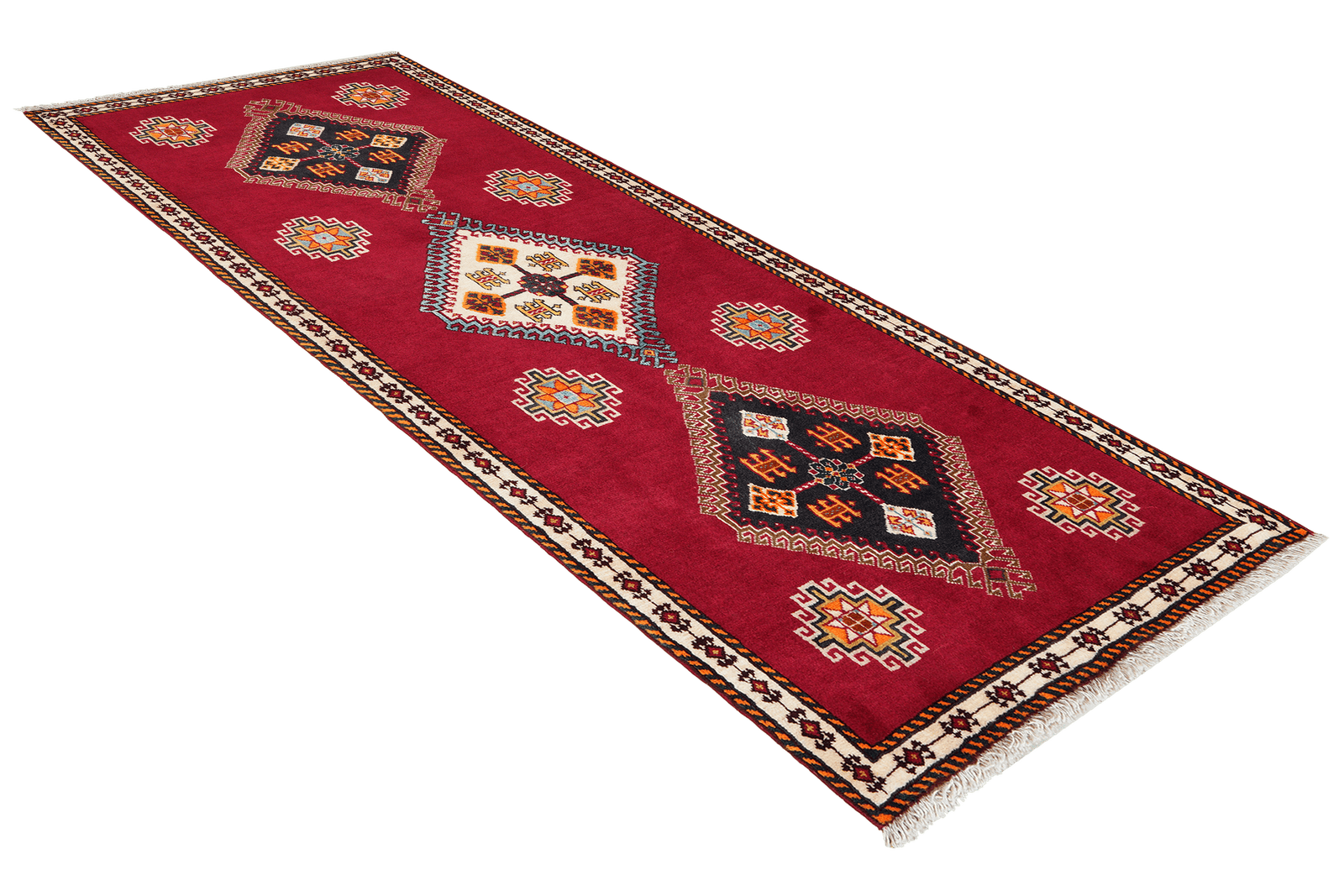 Gashgai — Hand-knotted, 81x192 cm, Red, 100% Virgin Wool | View 4