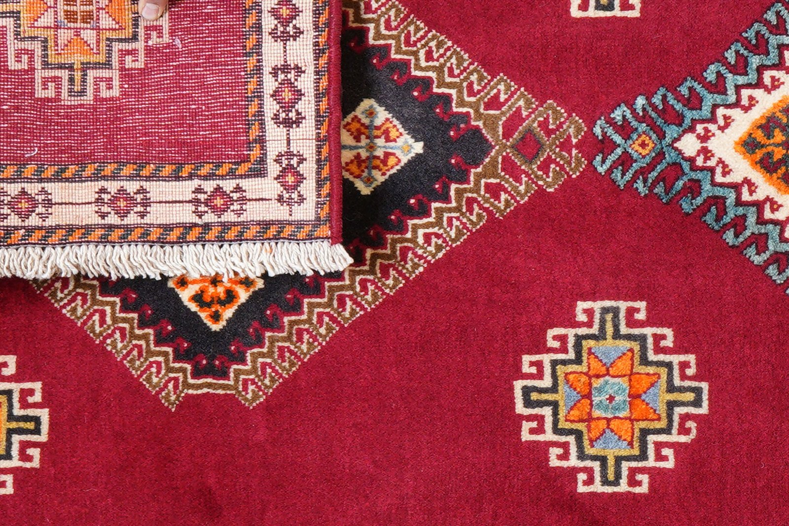 Gashgai — Hand-knotted, 81x192 cm, Red, 100% Virgin Wool | View 7