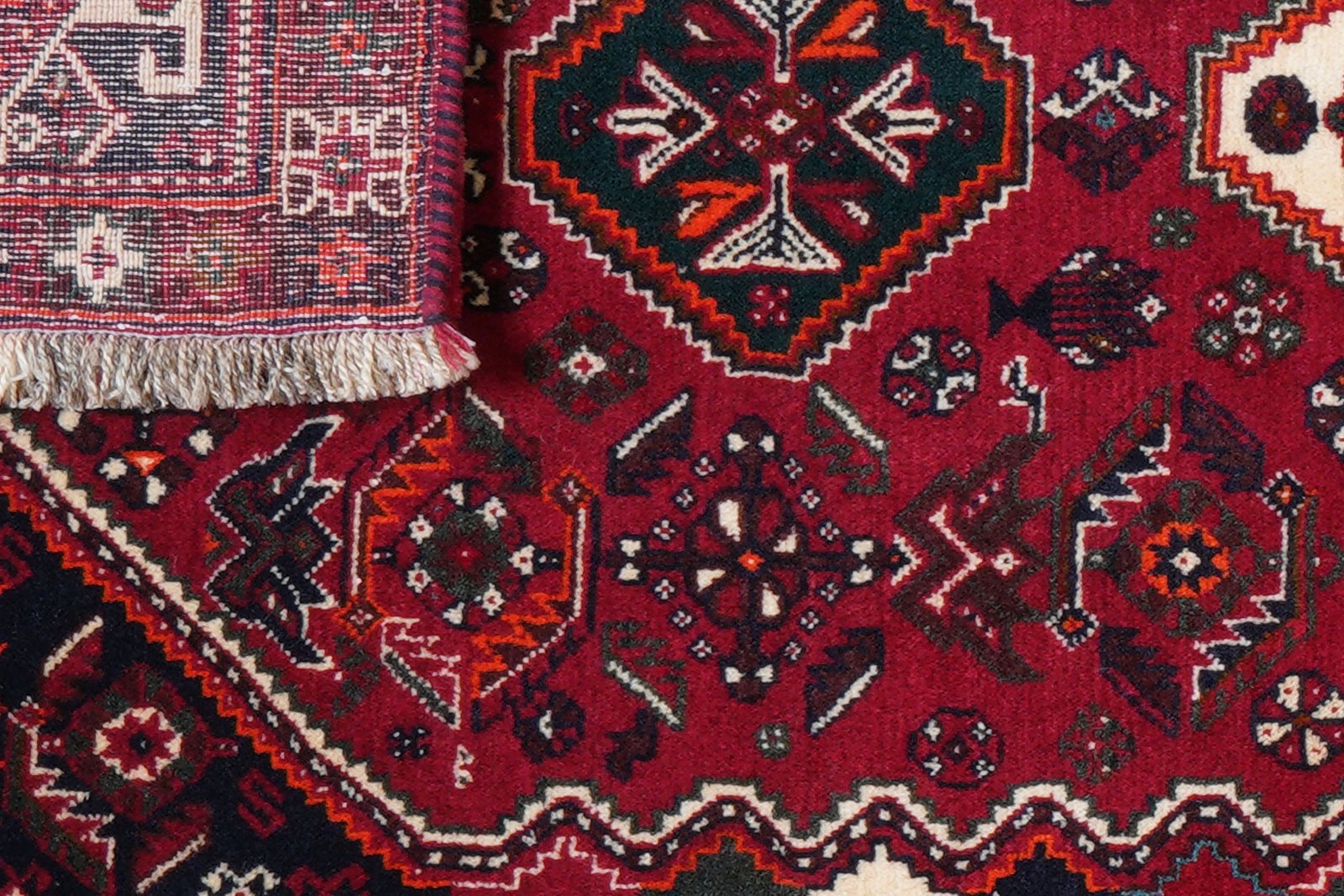 Gashgai — Hand-knotted, 82x301 cm, Red, 100% Virgin Wool | View 7
