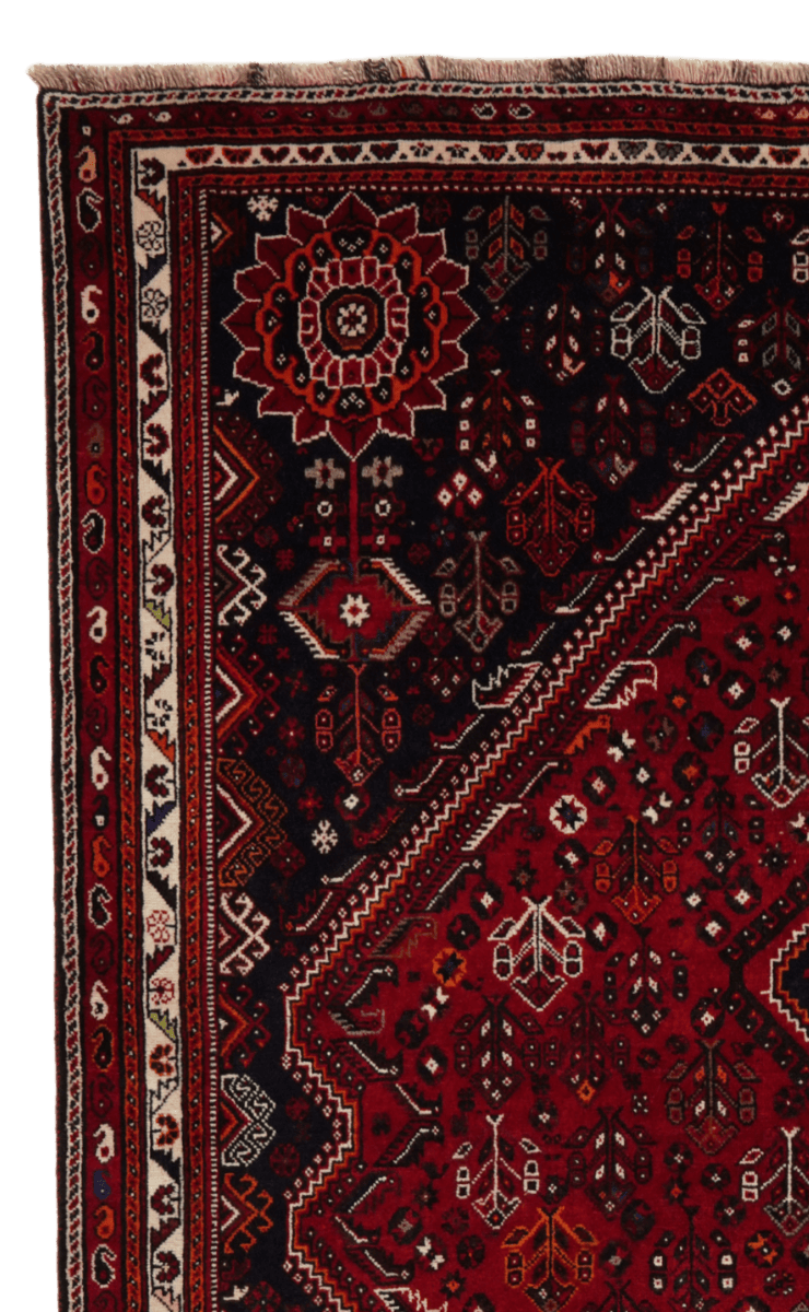 Gashgai — Hand-knotted, 221x321 cm, Red, 100% Virgin Wool | View 3