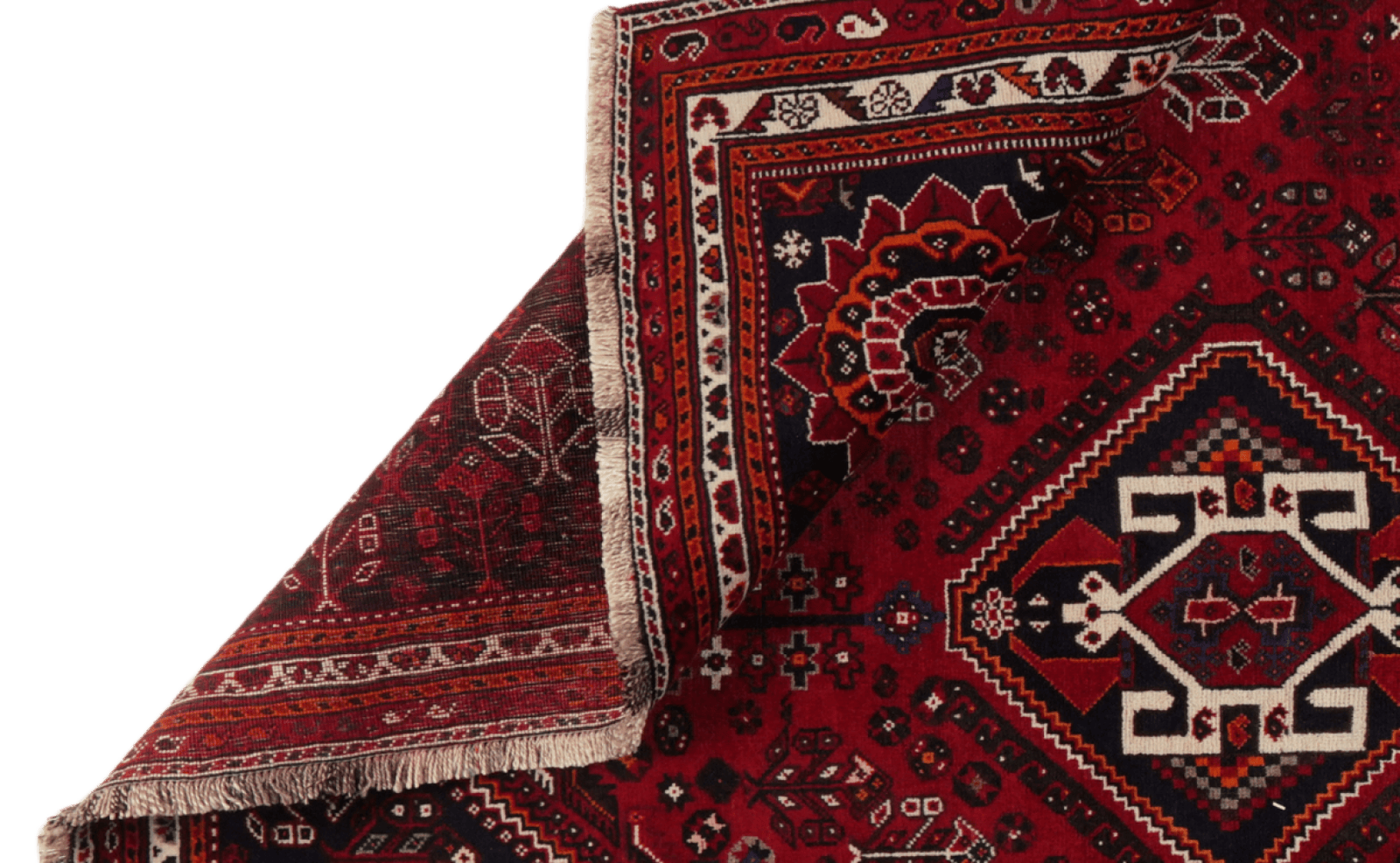 Gashgai — Hand-knotted, 221x321 cm, Red, 100% Virgin Wool | View 5