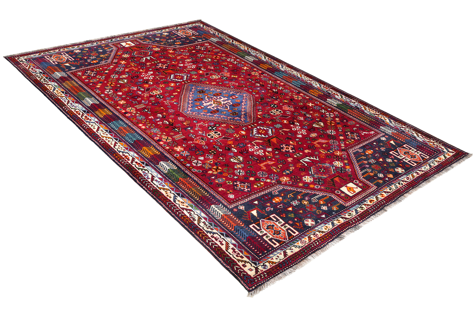 Gashgai — Hand-knotted, 174x279 cm, Red, 100% Virgin Wool | View 4