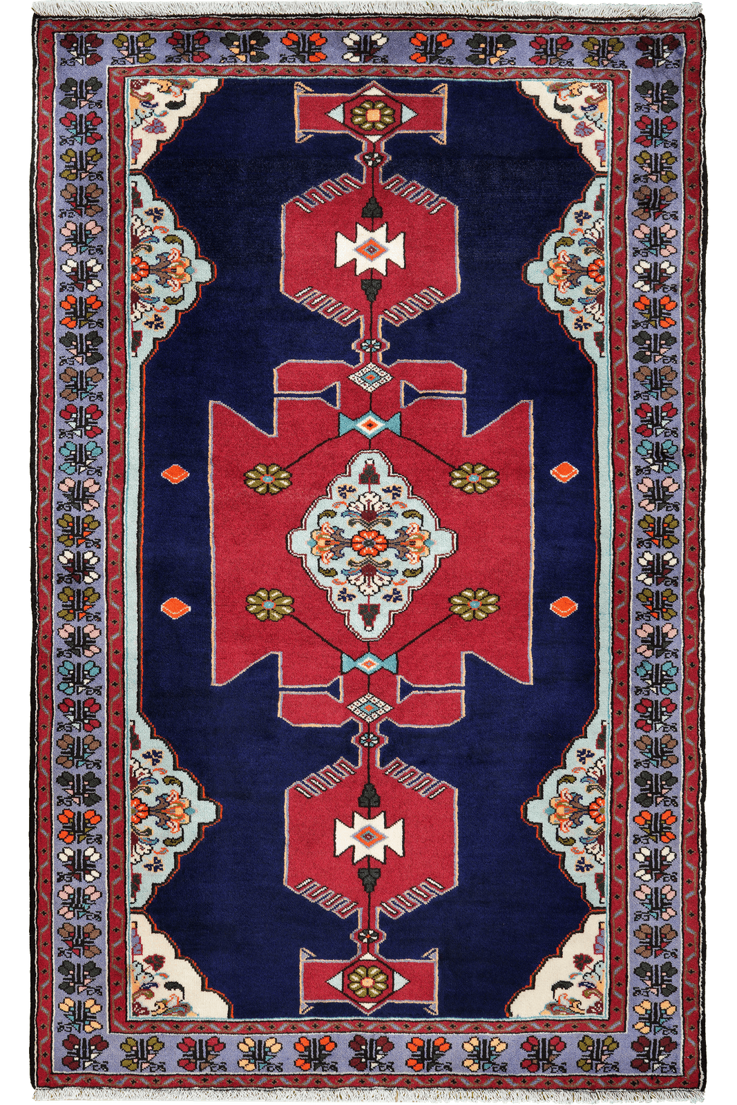 Tarom — Hand-knotted, 125x199 cm, Blue, 100% Virgin Wool | Main view