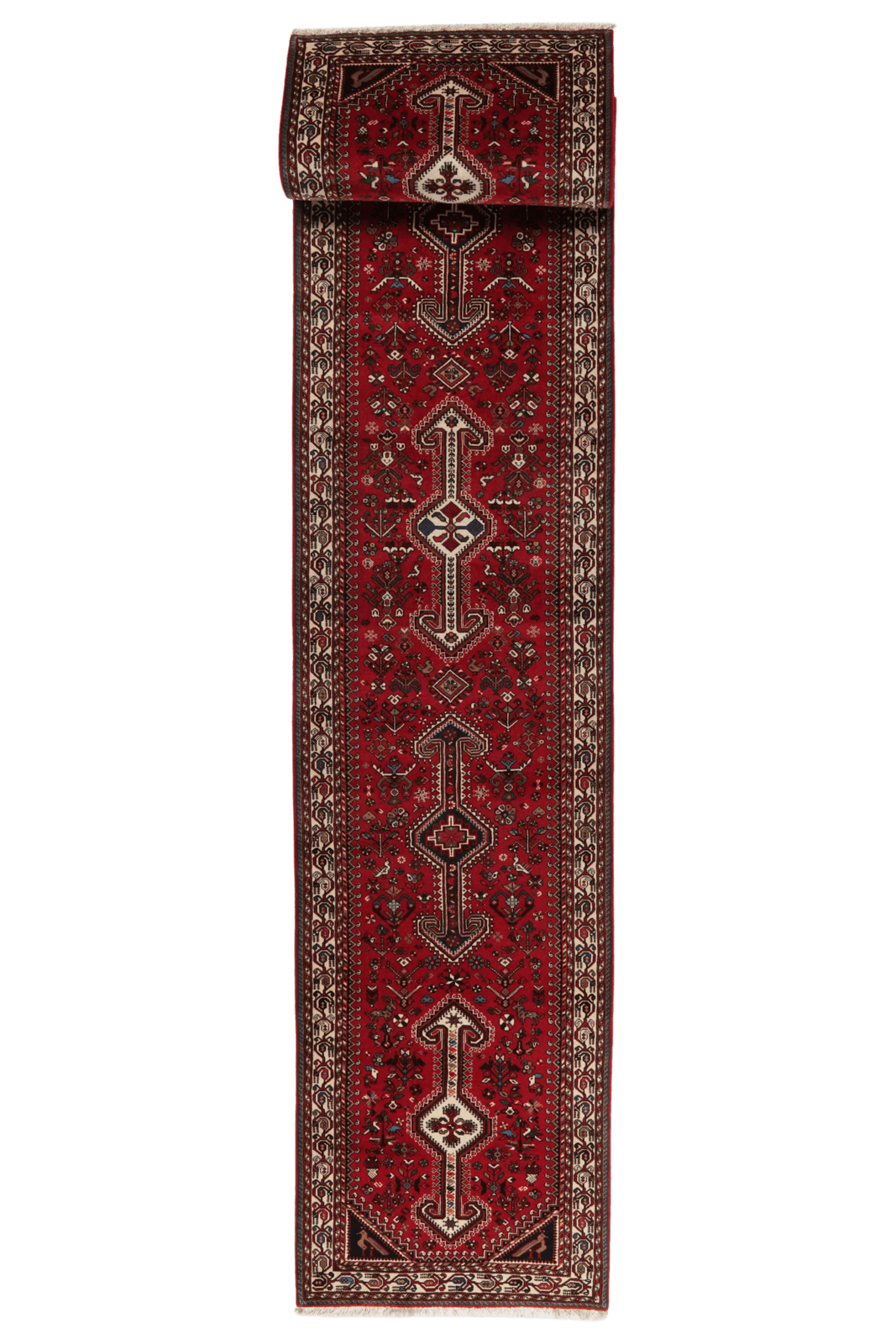Nasrabad — Hand-knotted, 81x400 cm, Red, 100% Virgin Wool | Main view