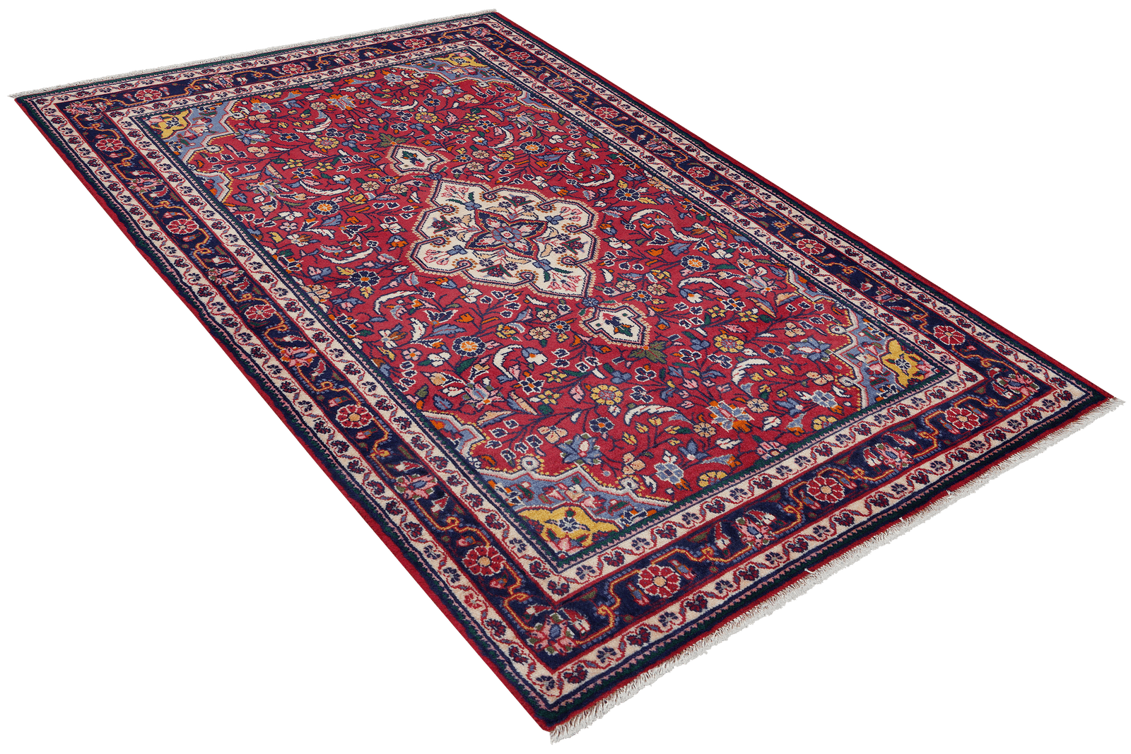 Djozan — Hand-knotted, 110x160 cm, Red, 100% Virgin Wool | View 4