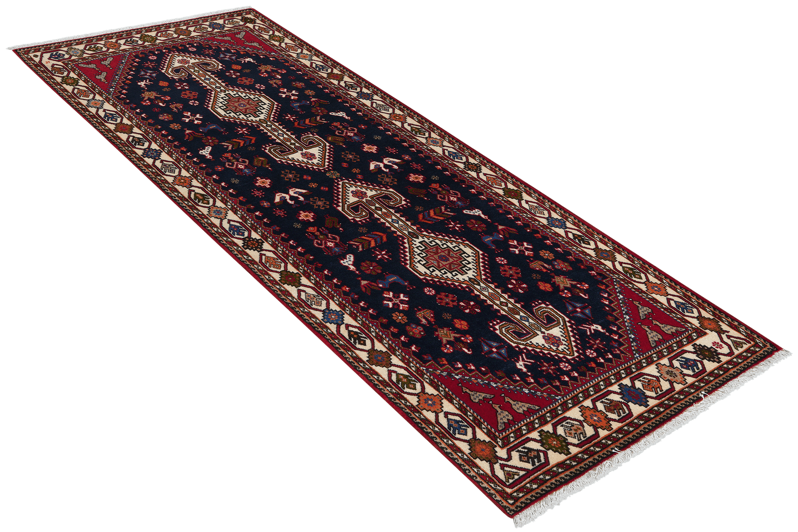 Nasrabad — Hand-knotted, 81x200 cm, Blue, 100% Virgin Wool | View 4