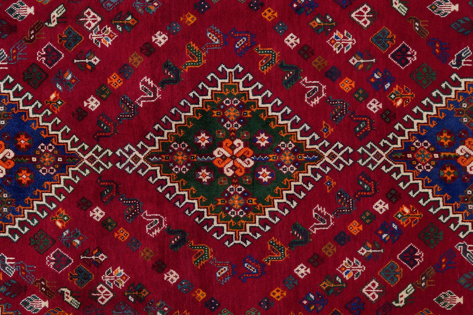 Gashgai — Hand-knotted, 165x261 cm, Red, 100% Virgin Wool | View 6
