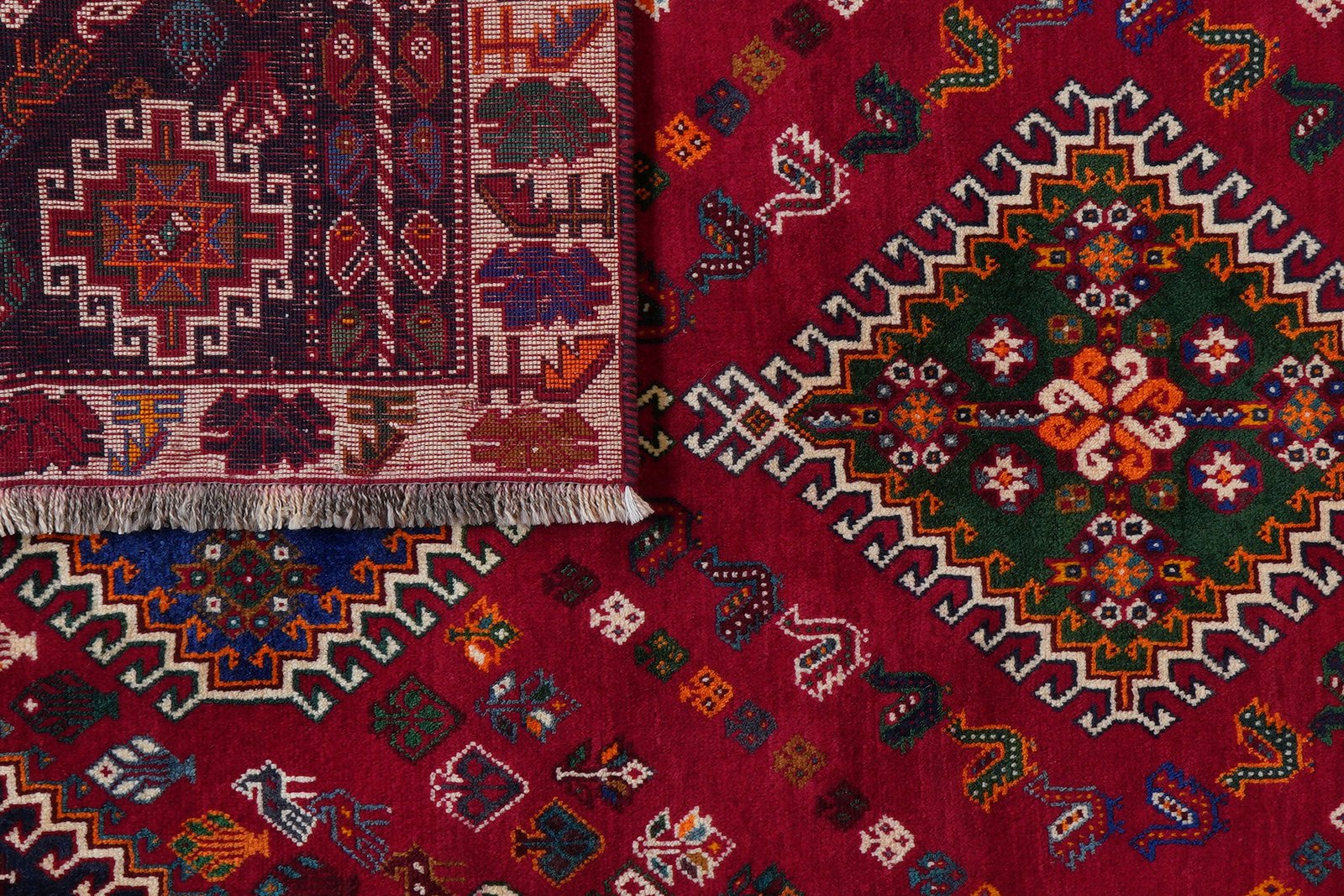 Gashgai — Hand-knotted, 165x261 cm, Red, 100% Virgin Wool | View 7