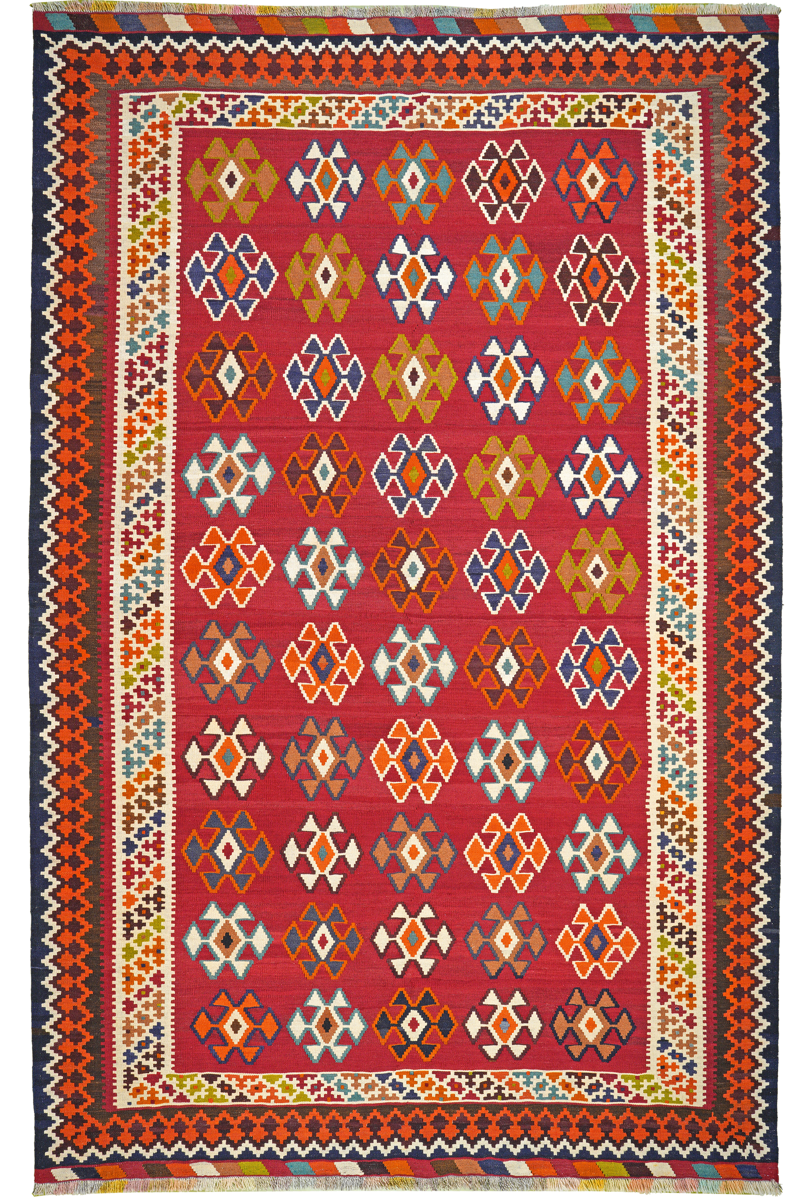 Kelim Gashgai Old — Handgefertigt, 282x179 cm, Beige, 100% Virgin Wool | Main view