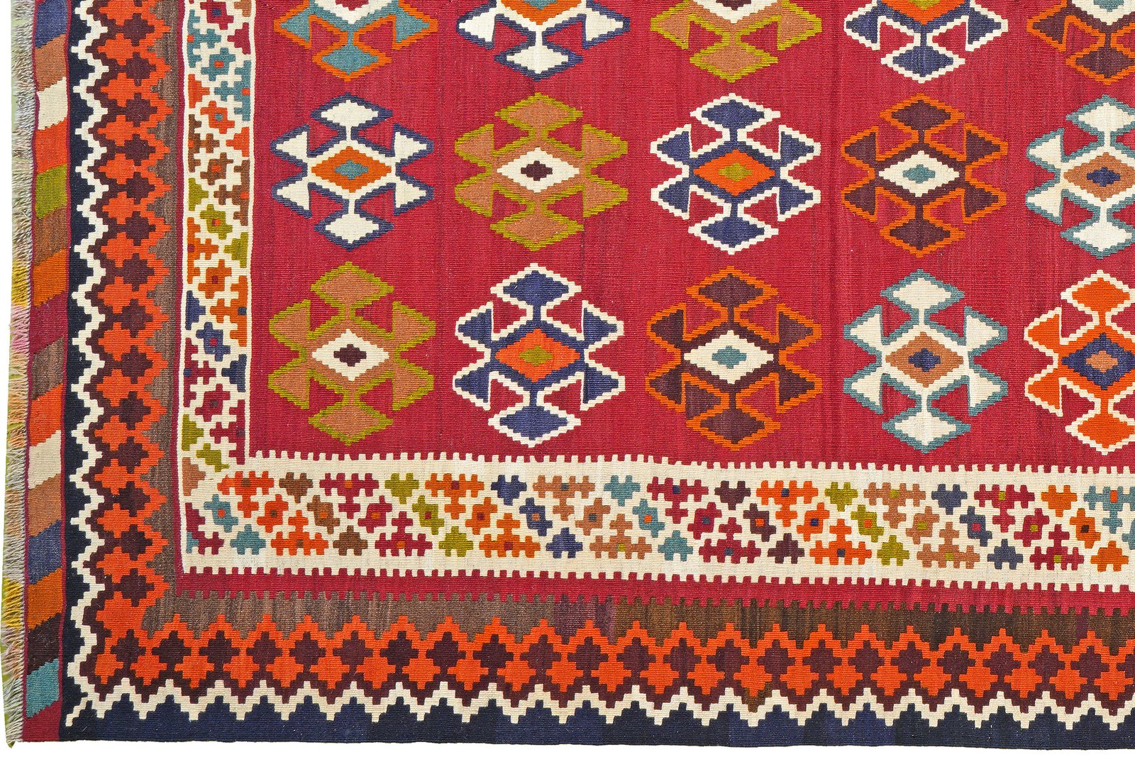 Kelim Gashgai Old — Handmade, 179x282 cm, Red, 100% Virgin Wool | View 3