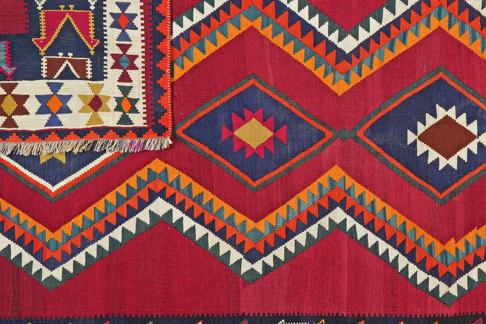 Kelim Gashgai Old — Handmade, 163x298 cm, Red, 100% Virgin Wool | View 6