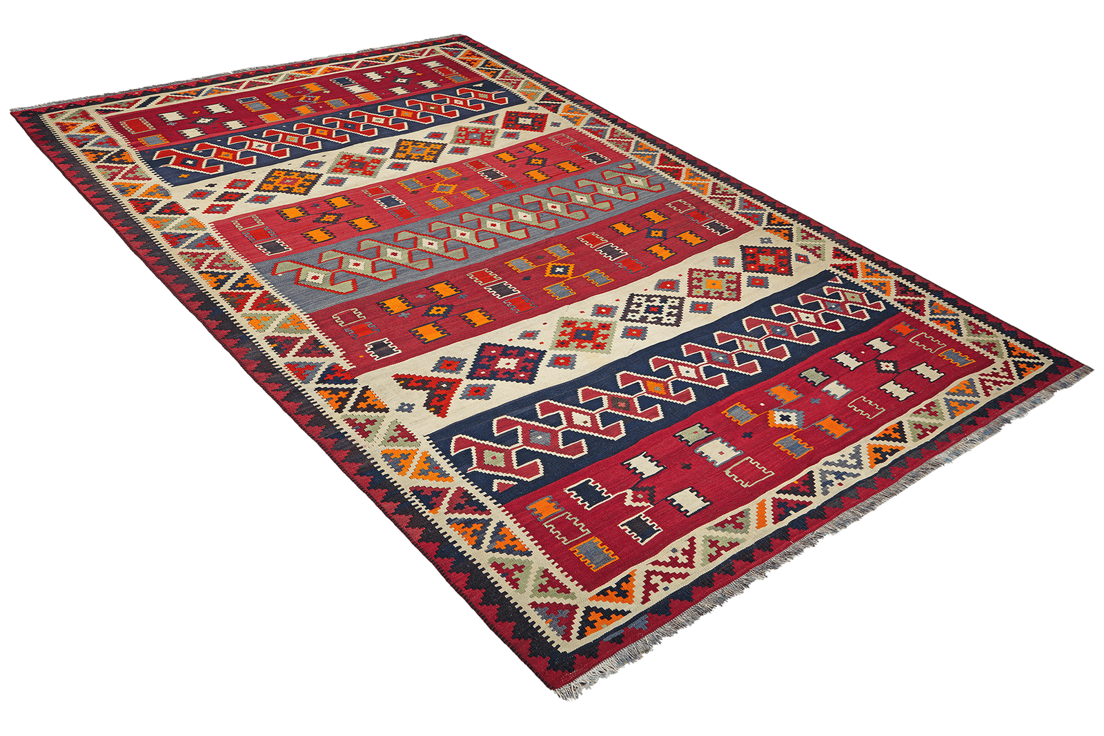 Kelim Gashgai Old — Handmade, 185x272 cm, Multicolor, 100% Virgin Wool | View 4