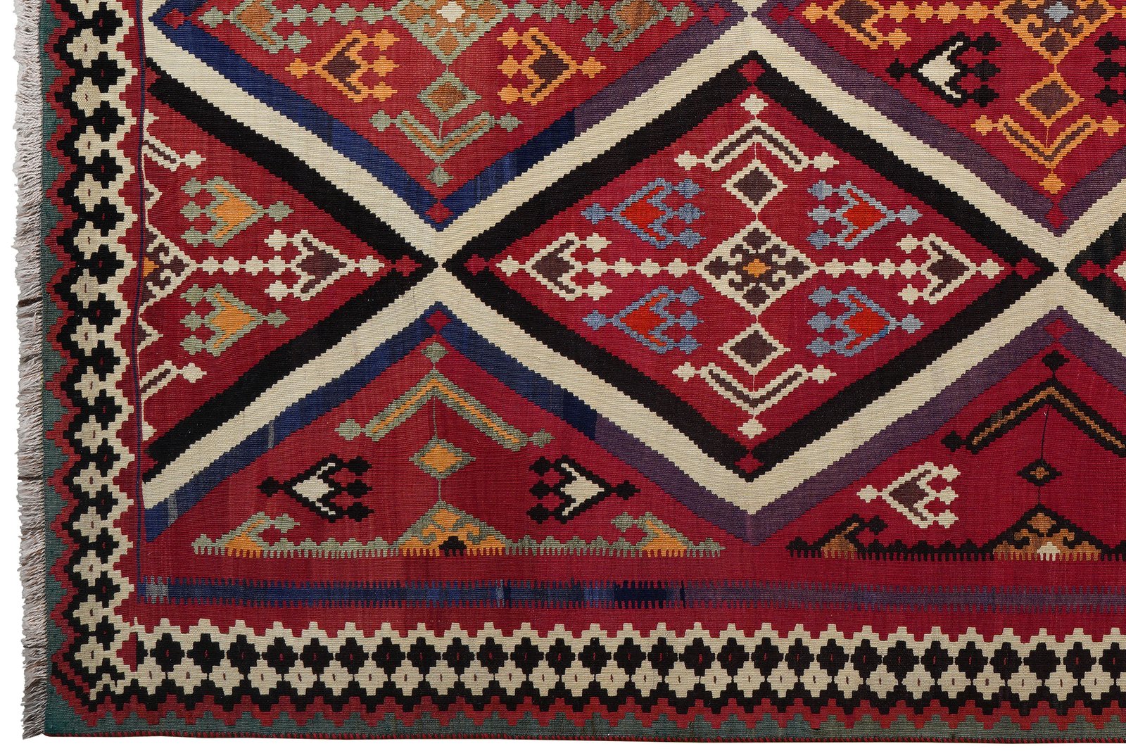 Kelim Gashgai Old — Handmade, 183x260 cm, Red, 100% Virgin Wool | View 3