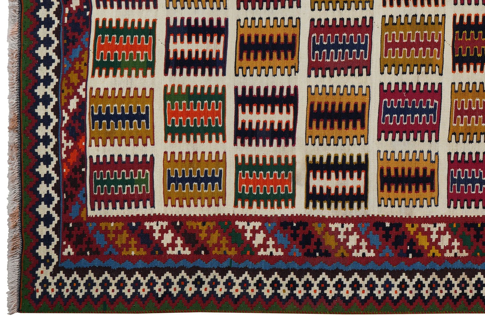 Kelim Gashgai Old — Handmade, 146x278 cm, Beige, 100% Virgin Wool | View 3