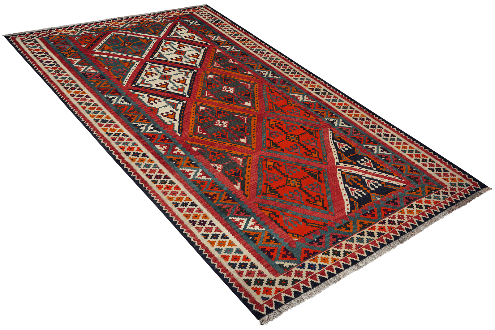 Kelim Gashgai Old — Handmade, 158x262 cm, Red, 100% Virgin Wool | View 4
