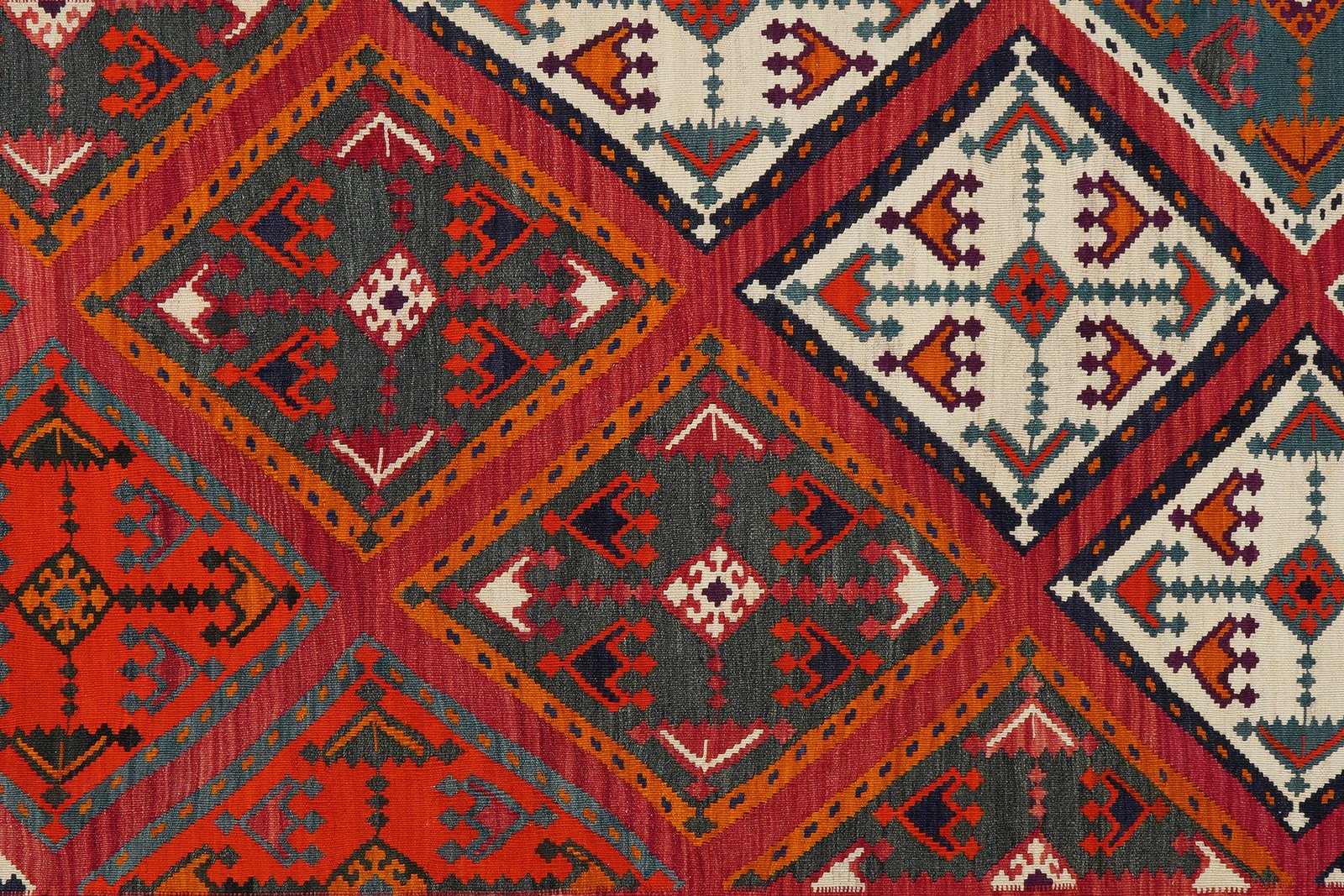 Kelim Gashgai Old — Handmade, 158x262 cm, Red, 100% Virgin Wool | View 5