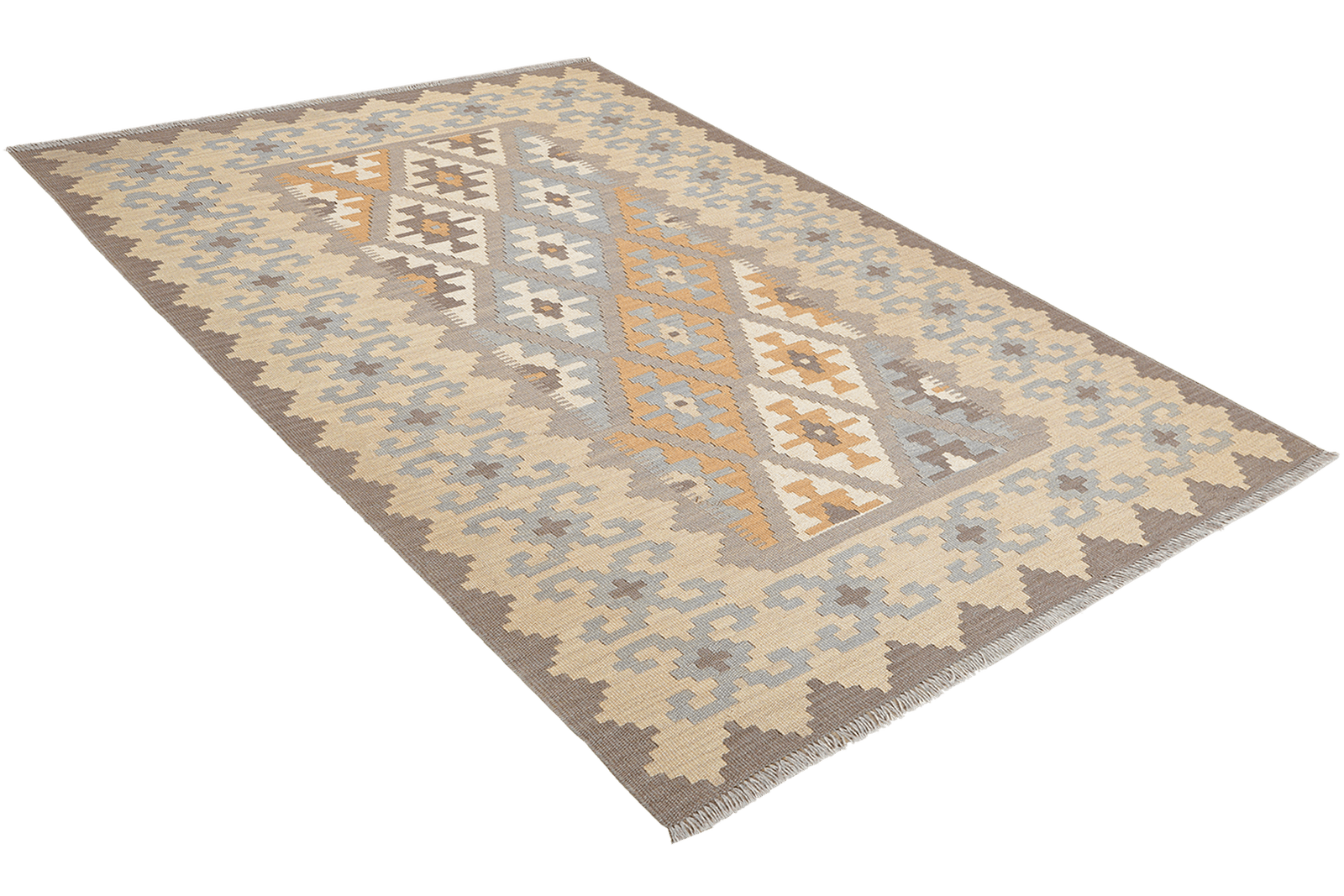 Kelim Gashgai — Handmade, 119x178 cm, Grey, 100% Virgin Wool | View 4